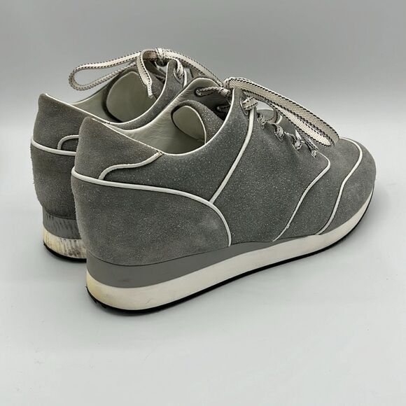 Max Mara Suede Sneakers With Small Wedge In Grey size 37.5 B24A2 - Picture 5 of 10